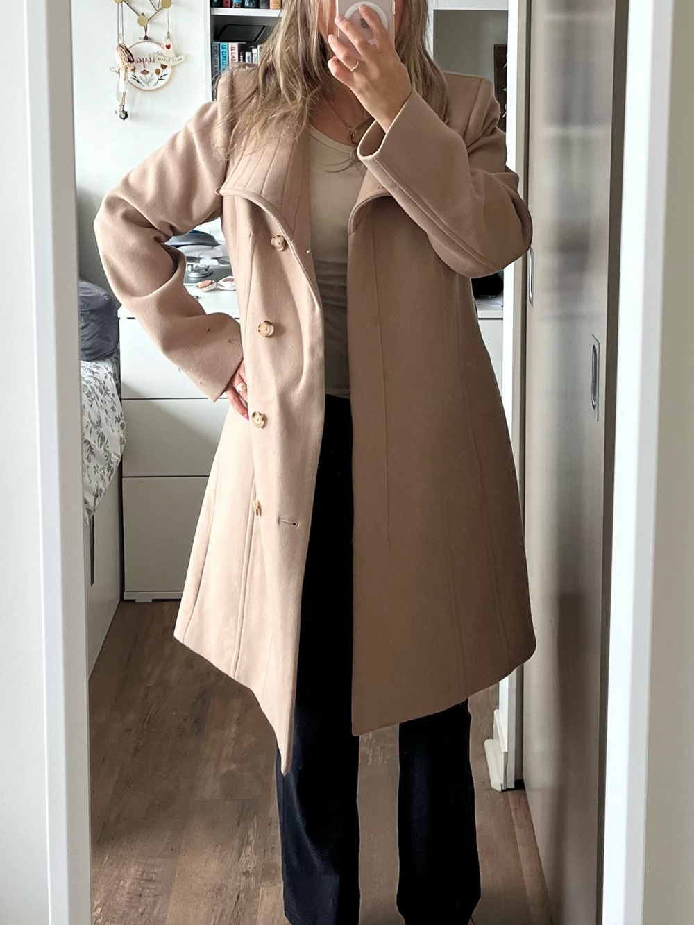 Aritzia Babaton The Connor Coat Tan women's jacket Sz L